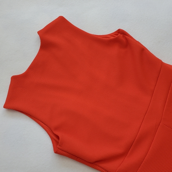 ABS Allen Schwartz Fit and Flare Cut Out Dress Orange - Picture 6 of 8